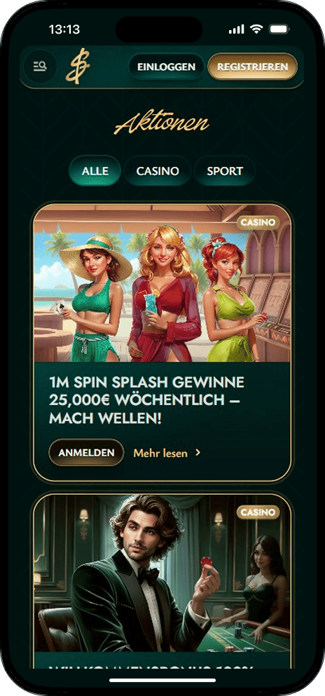 Cashed Casino Aktionen Mobile